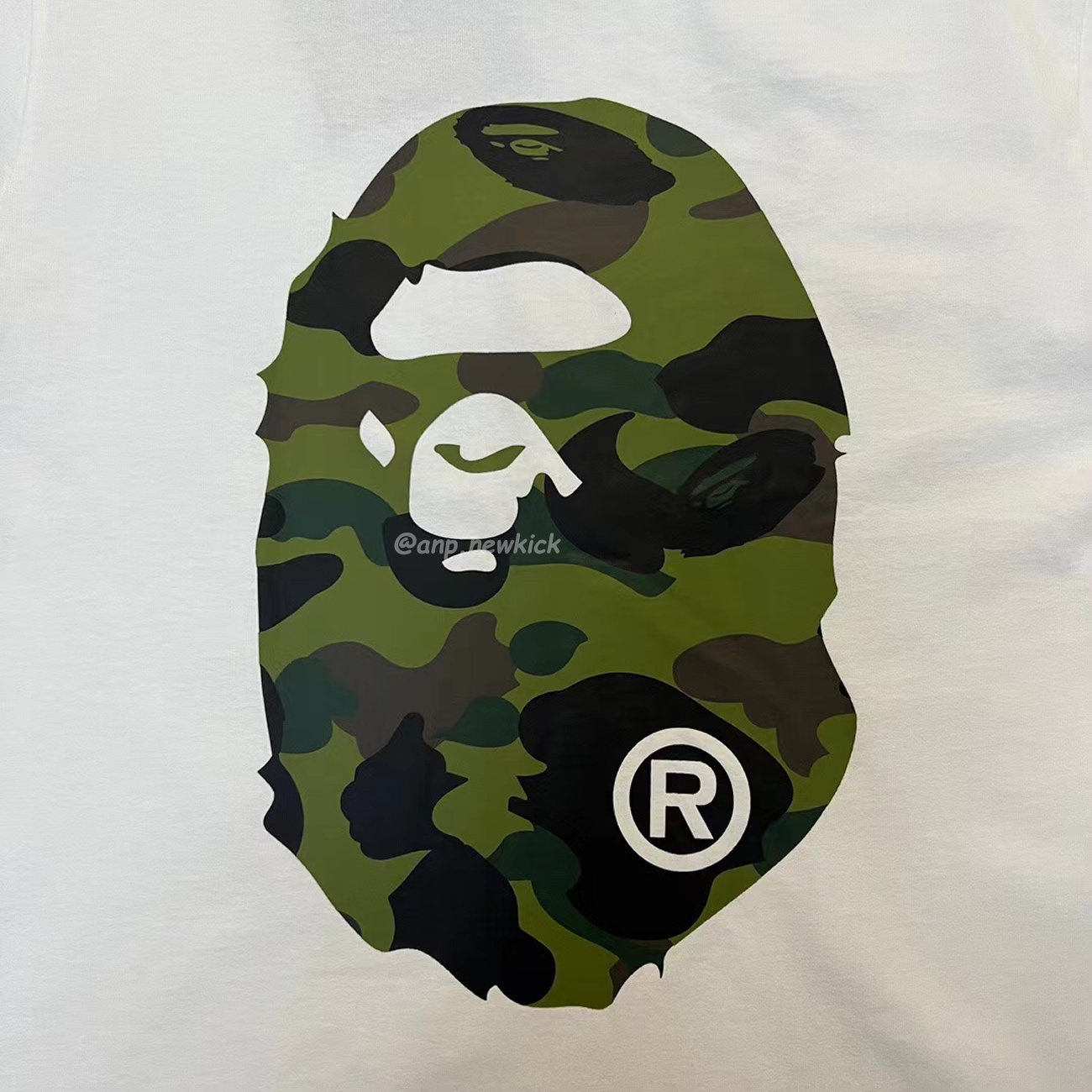 Bape Color Camo Big Ape Head Tee White Black White Green (18) - newkick.cc